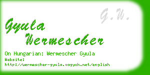 gyula wermescher business card